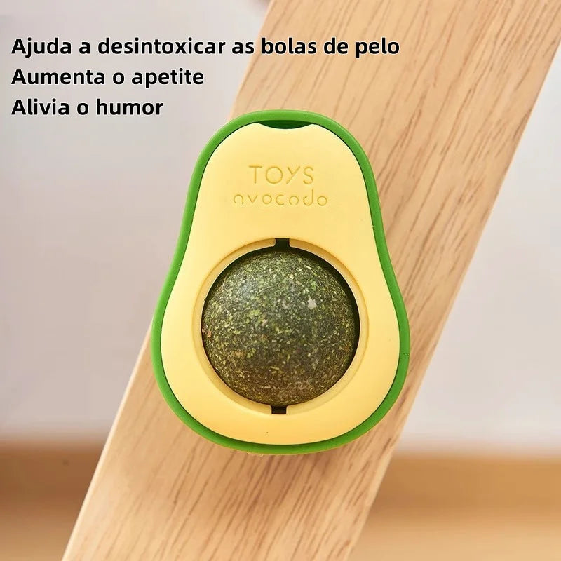 Abacate com Bola de Catnip para Gatos e cães