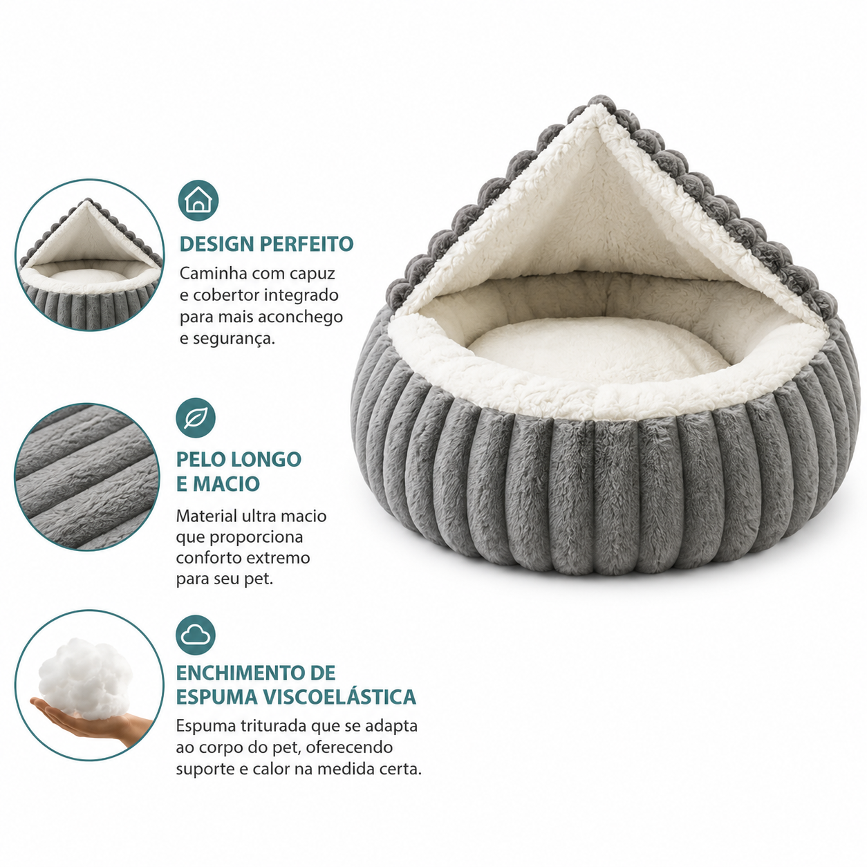 Cama Toca Redonda para Cães e Gatos