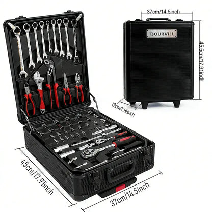 Kit de Ferramentas Bourvill 899 Peças com Maleta Metálica e Rodas