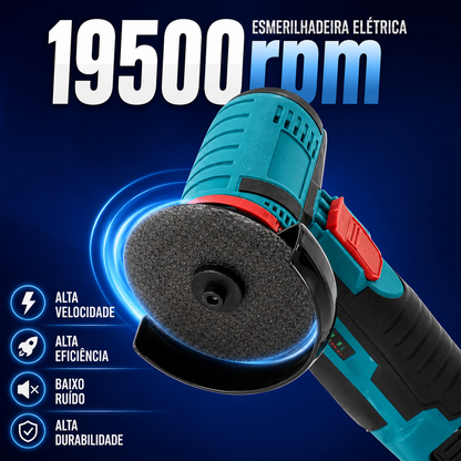 Mini Esmerilhadeira Angular Sem Fio 12V Brushless com 2 Baterias e 4 Discos de Corte