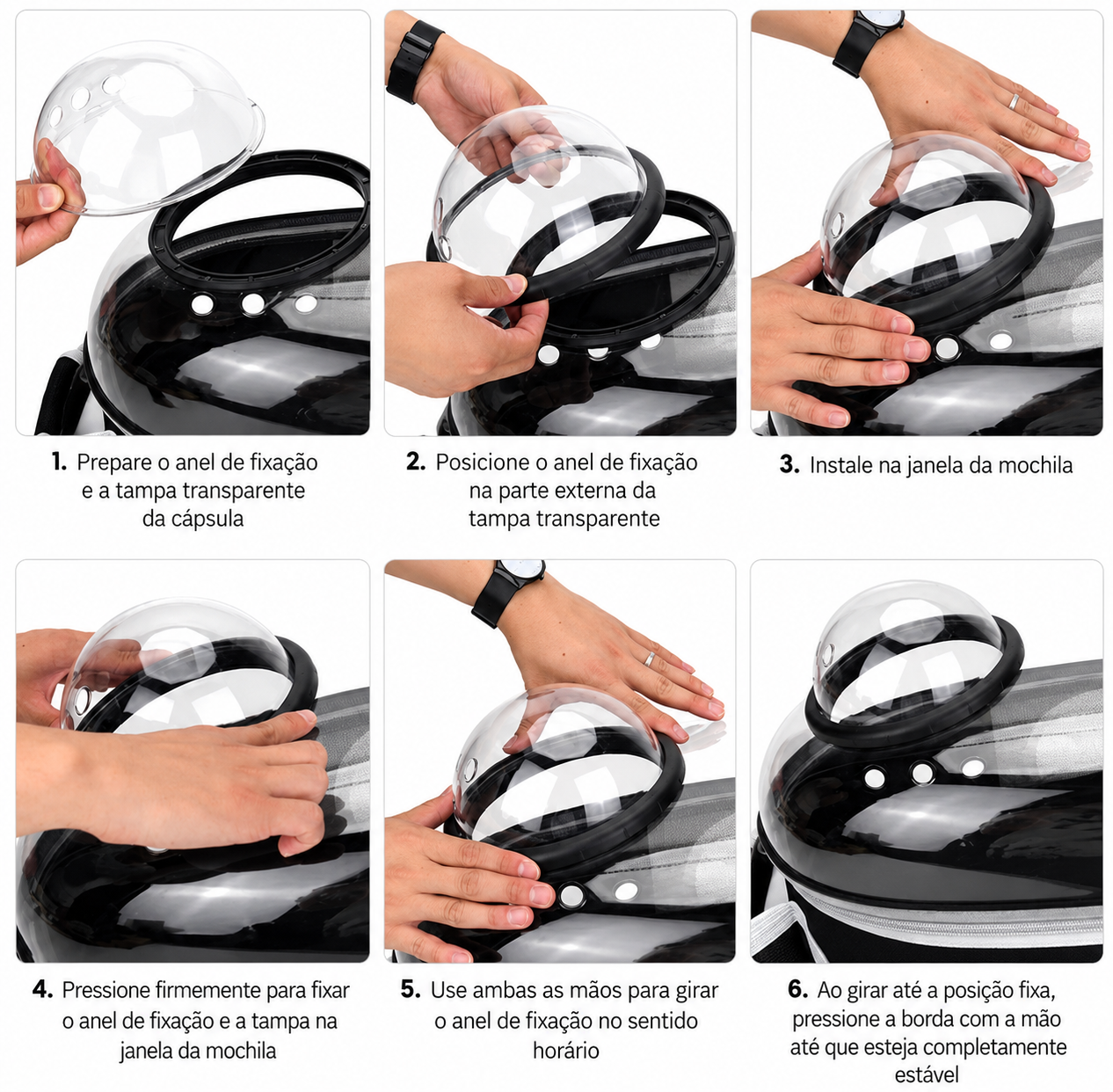 Mochila Transparente para Transporte de Cães e Gatos