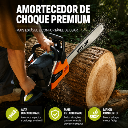 Motosserra a GasolinaVEVOR 58cc 2,4 kW com Sabre de 50 cm