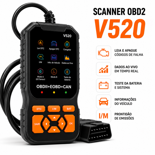 Scanner Automotivo V520 Pro: Diagnóstico Inteligente para Seu Veículo