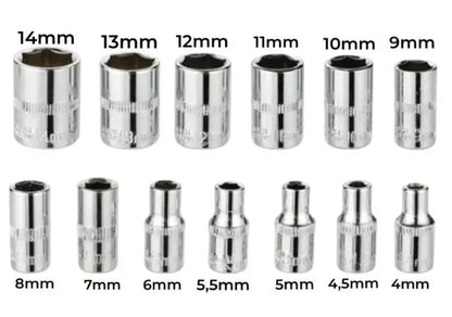 Kit de Soquetes com Catraca 46 Peças Profissional