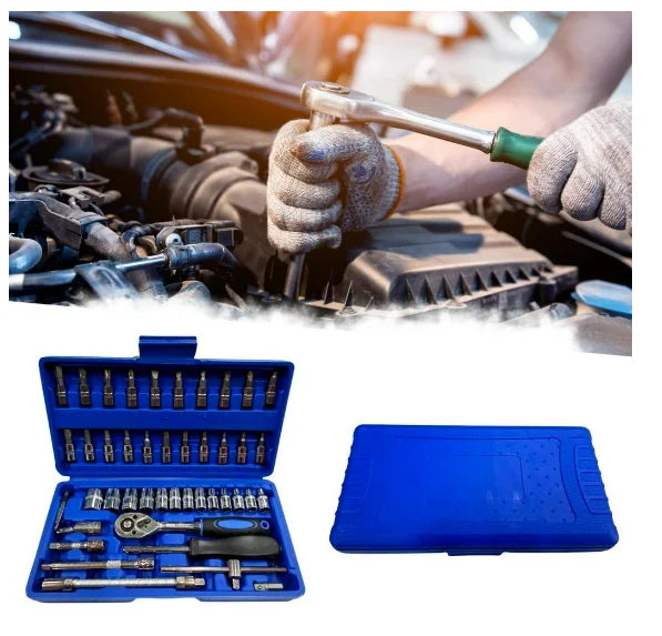 Kit de Soquetes com Catraca 46 Peças Profissional