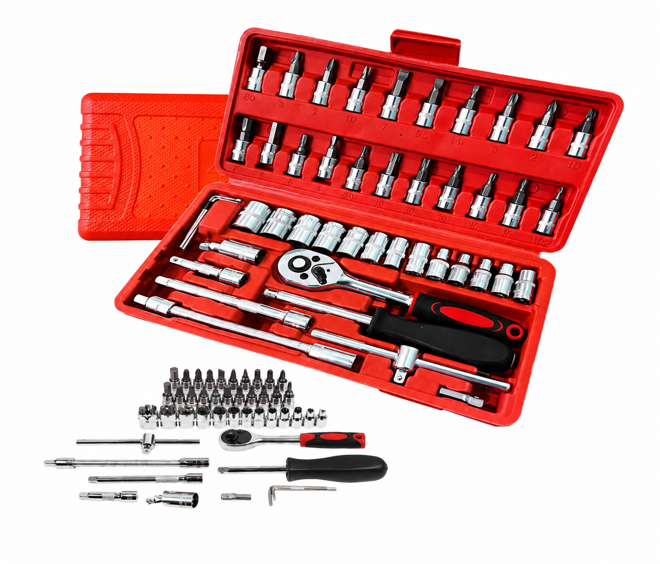Kit de Soquetes com Catraca 46 Peças Profissional
