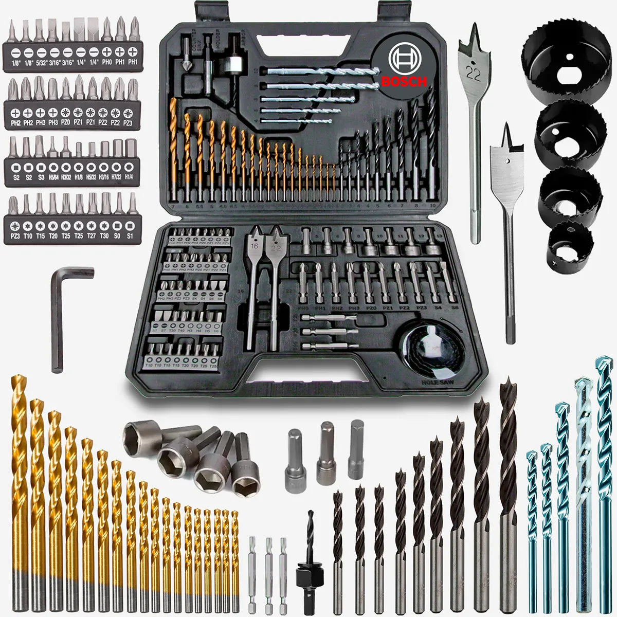 Kit Ferramentas Parafusadeira + 2 Bat 21v + Jogo Bosch 239
