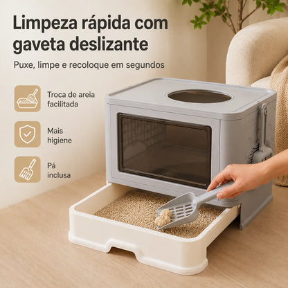 Caixa de Areia Fechada para Gatos
