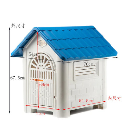 Casinha Plástica Impermeável para Cães- Teto Removível