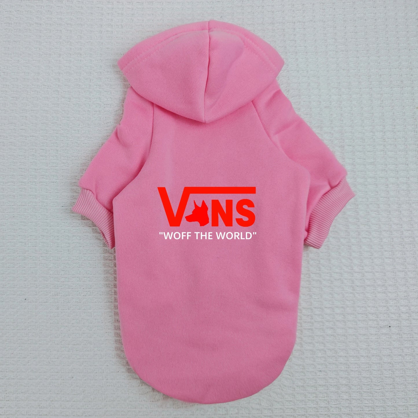 Cool Pet Hoodie V-Inspired Dog Head Logo Warm Fleece Puppy Sweatshirt Hooded Pullover