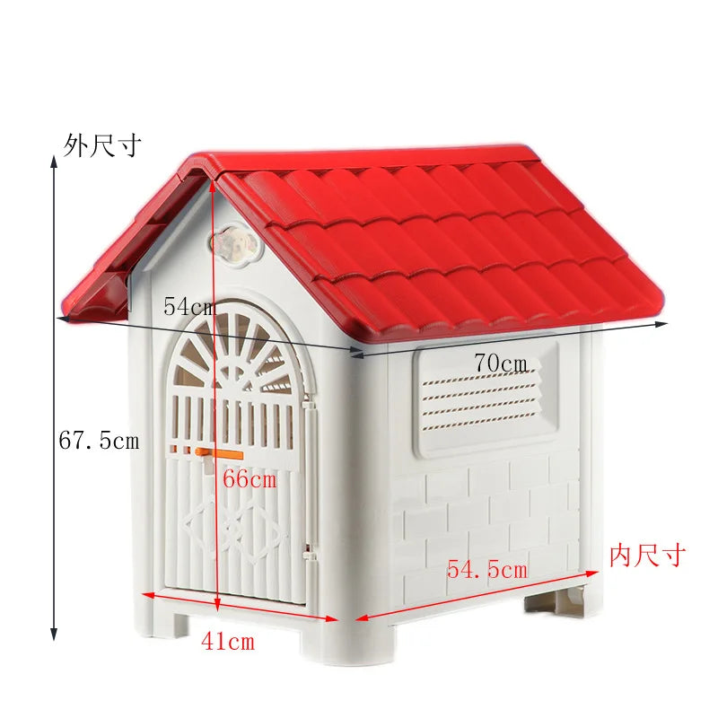 Casinha Plástica Impermeável para Cães- Teto Removível