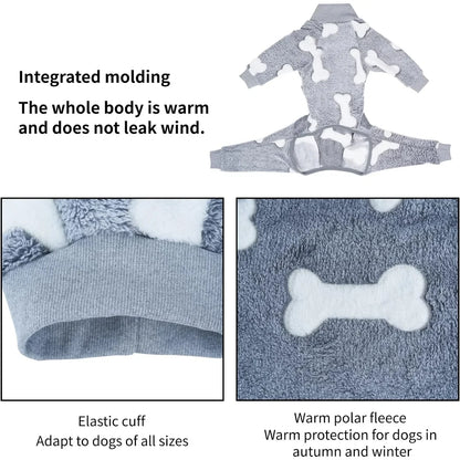 Winter Clothes for Dogs Pajamas Jumpsuit Four Legs Winter Onesies for Medium Large Dogs Warm Puppy Jumpsuit Dog Clothes