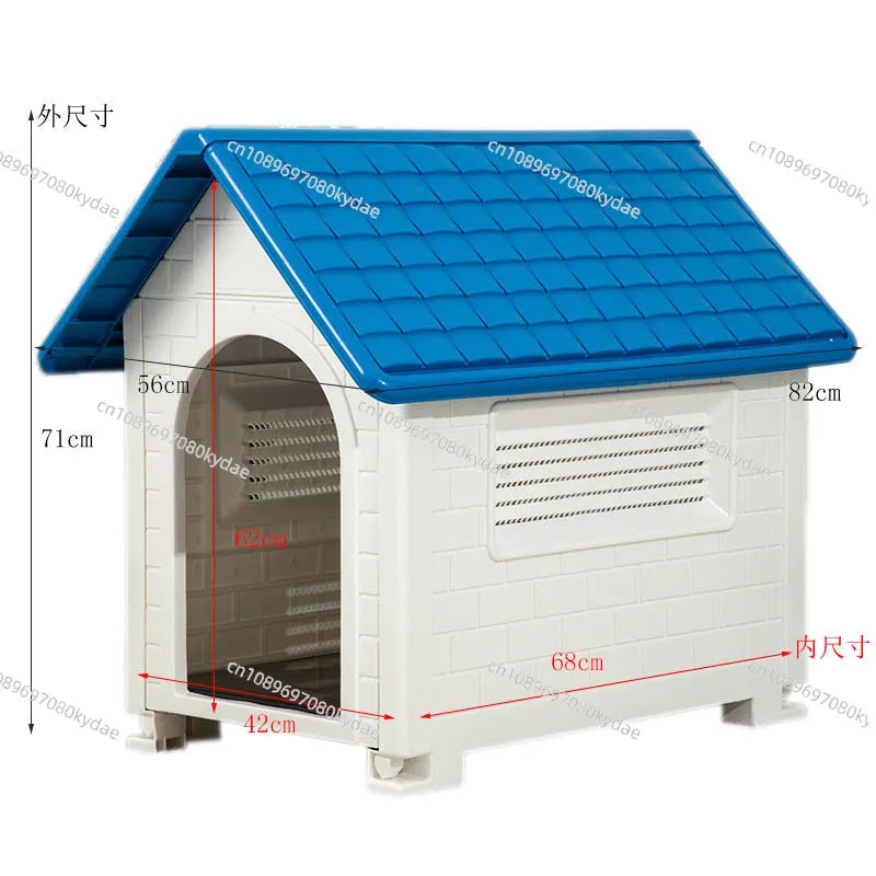 Casinha Plástica Impermeável para Cães- Teto Removível