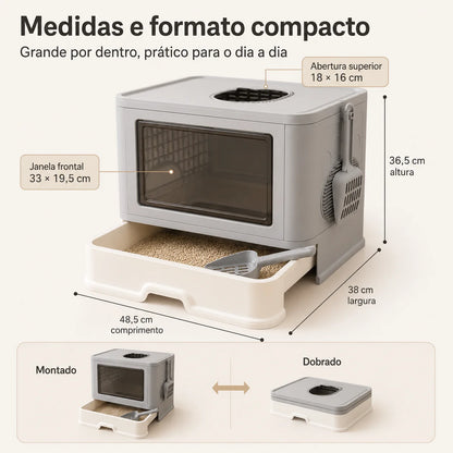 Caixa de Areia Fechada para Gatos