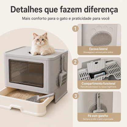 Caixa de Areia Fechada para Gatos