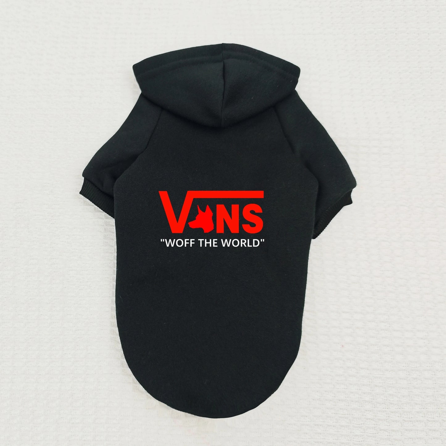 Cool Pet Hoodie V-Inspired Dog Head Logo Warm Fleece Puppy Sweatshirt Hooded Pullover