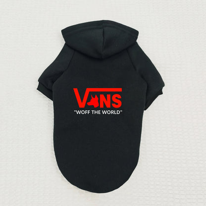 Cool Pet Hoodie V-Inspired Dog Head Logo Warm Fleece Puppy Sweatshirt Hooded Pullover