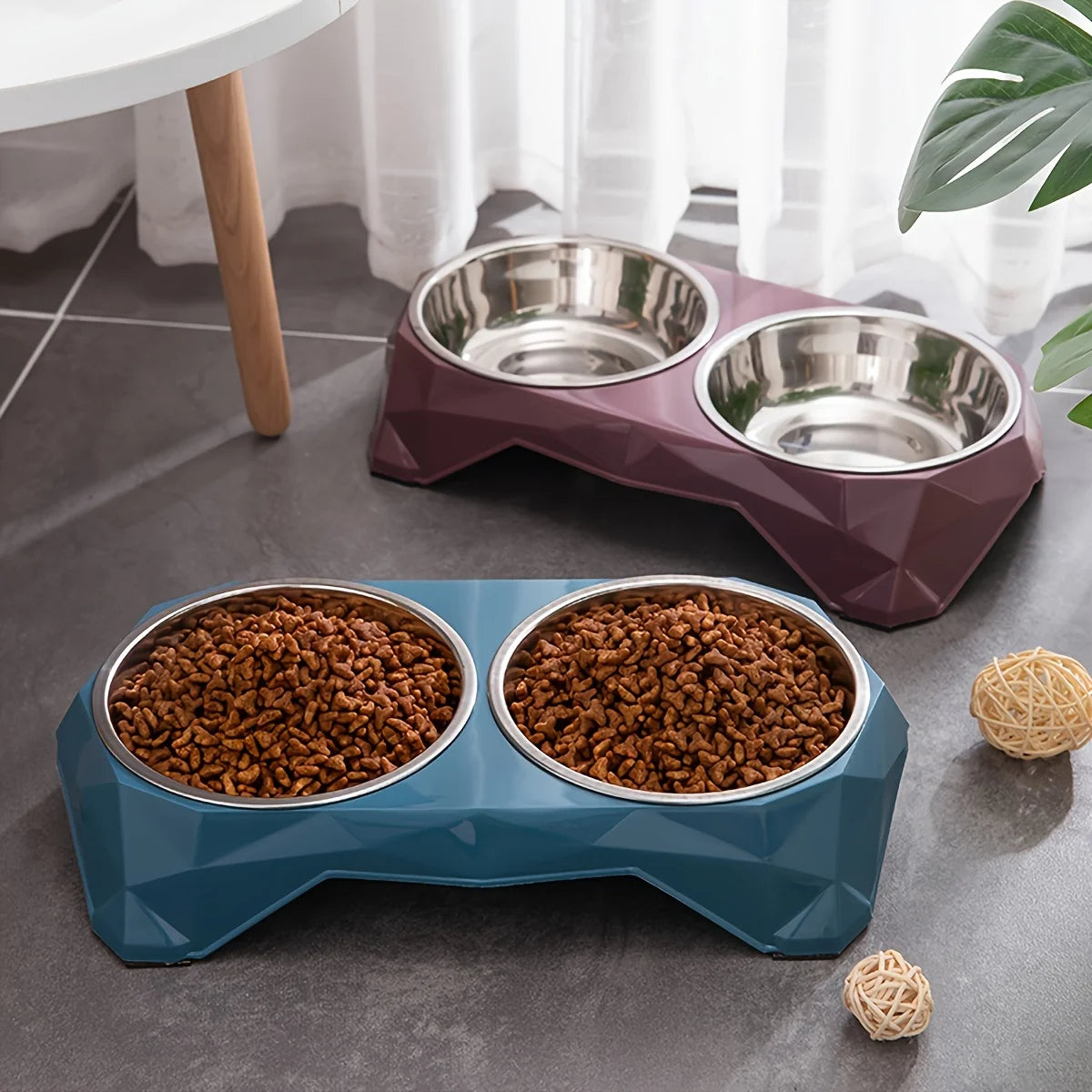 Comedouro Duplo de Inox para Pets