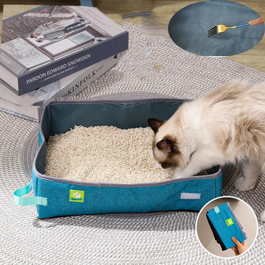 Caixa de Areia Dobrável para Gatos