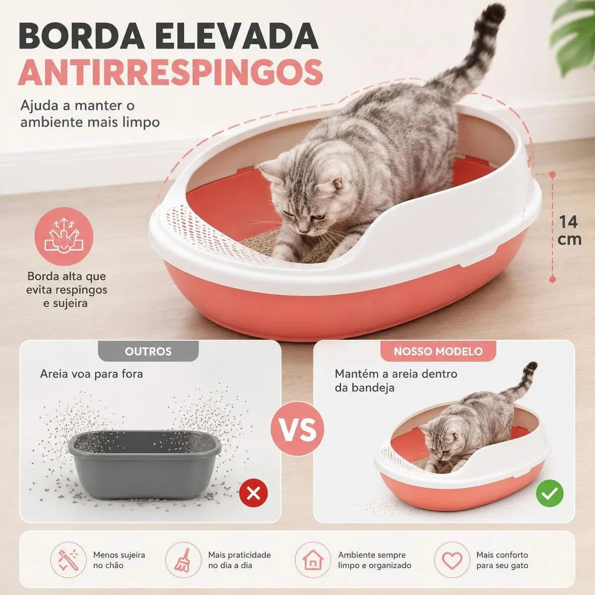 Caixa de Areia Semifechada para Gatos