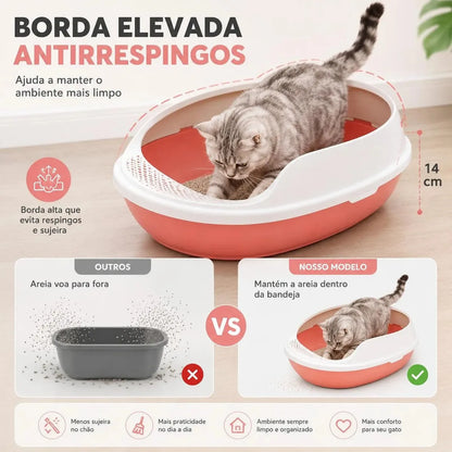 Caixa de Areia Semifechada para Gatos