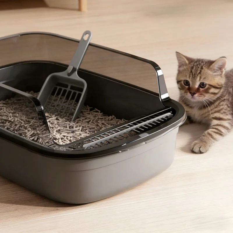 Caixa de Areia Antirrespingos para Gatos