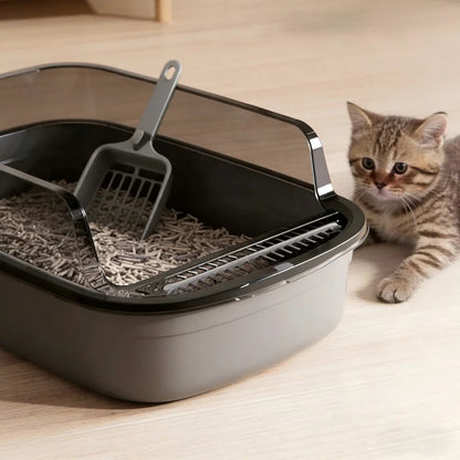 Caixa de Areia Antirrespingos para Gatos