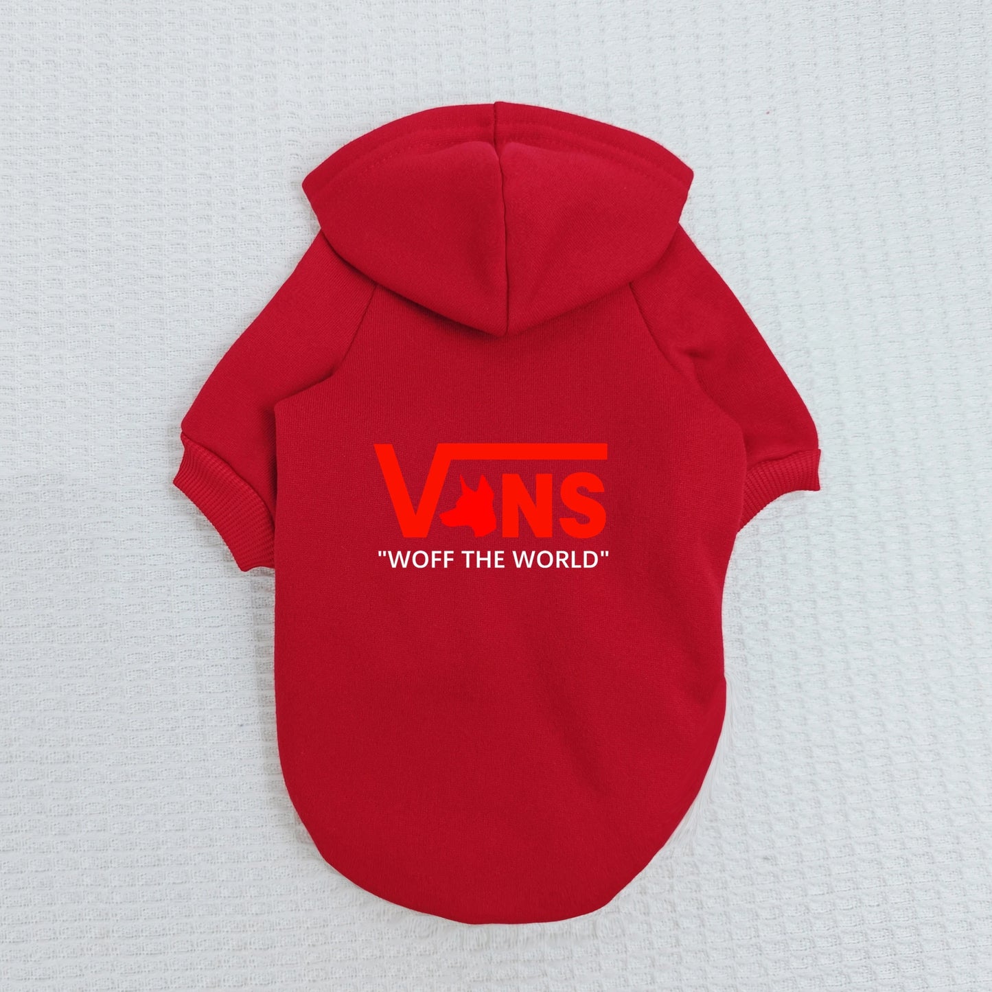 Cool Pet Hoodie V-Inspired Dog Head Logo Warm Fleece Puppy Sweatshirt Hooded Pullover