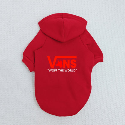 Cool Pet Hoodie V-Inspired Dog Head Logo Warm Fleece Puppy Sweatshirt Hooded Pullover