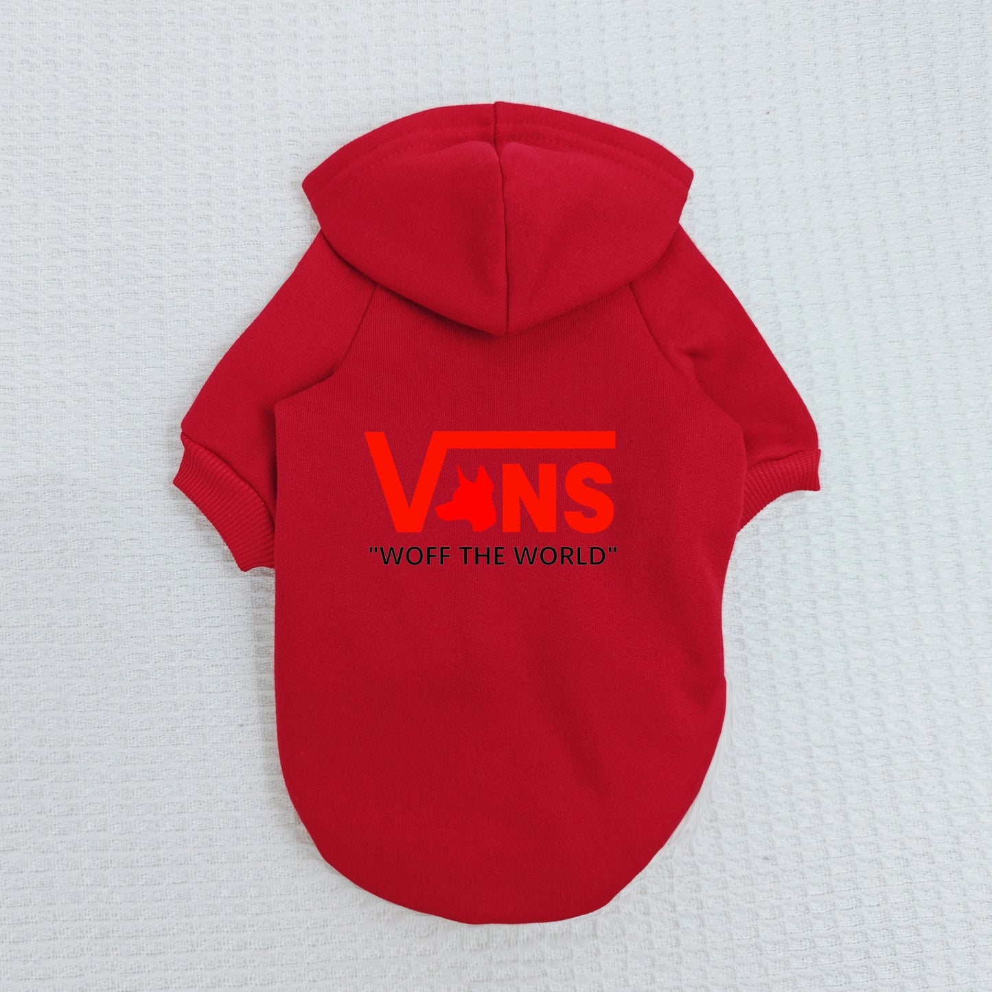 Cool Pet Hoodie V-Inspired Dog Head Logo Warm Fleece Puppy Sweatshirt Hooded Pullover
