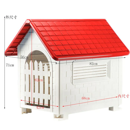 Casinha Plástica Impermeável para Cães- Teto Removível