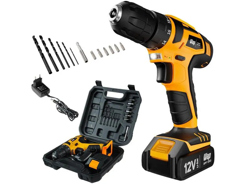 Kit Parafusadeira e Furadeira Sem Fio 12V com Maleta de Ferramentas