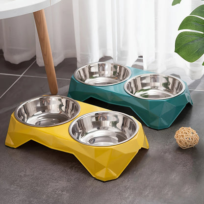Comedouro Duplo de Inox para Pets