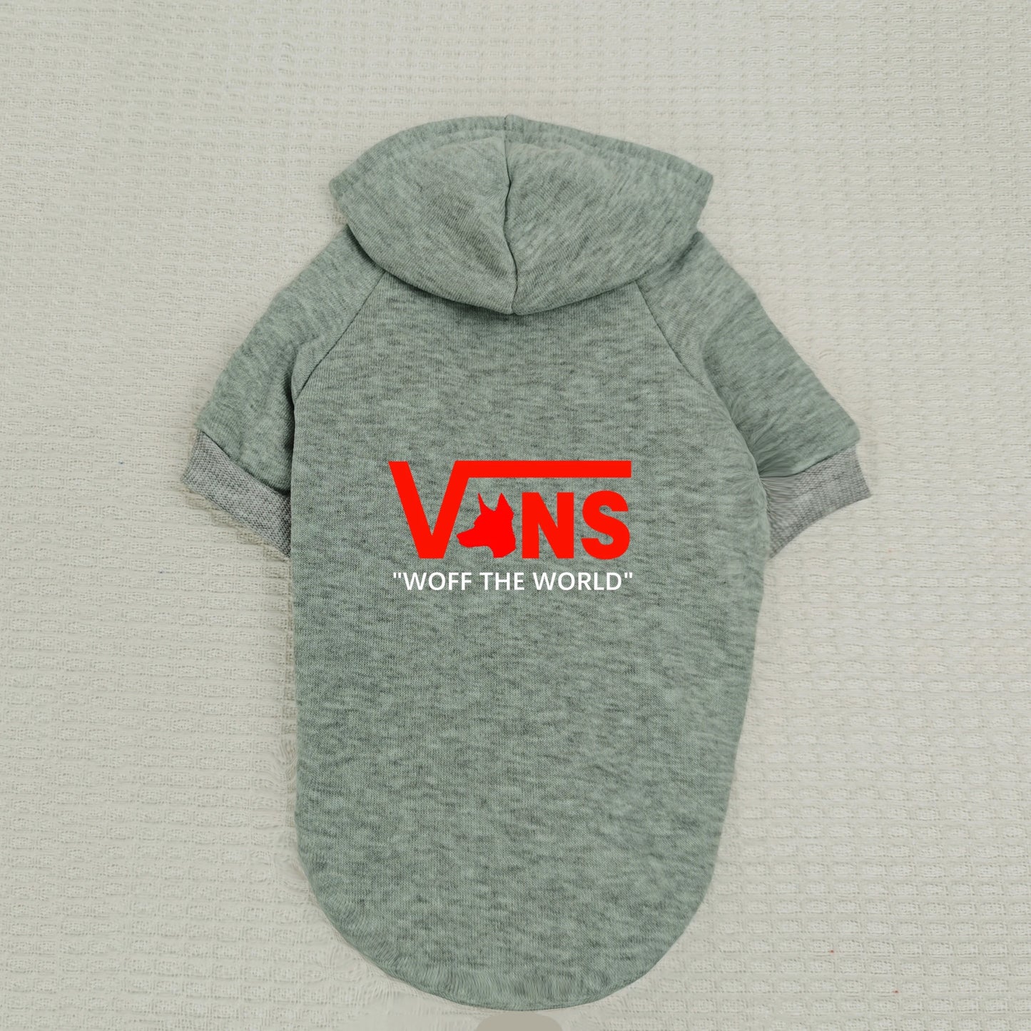 Cool Pet Hoodie V-Inspired Dog Head Logo Warm Fleece Puppy Sweatshirt Hooded Pullover