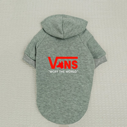 Cool Pet Hoodie V-Inspired Dog Head Logo Warm Fleece Puppy Sweatshirt Hooded Pullover
