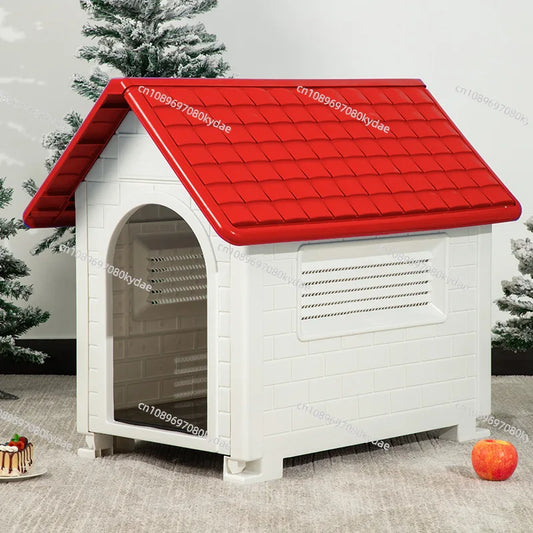 Casinha Plástica Impermeável para Cães- Teto Removível