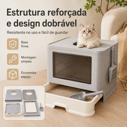 Caixa de Areia Fechada para Gatos