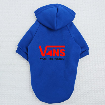 Cool Pet Hoodie V-Inspired Dog Head Logo Warm Fleece Puppy Sweatshirt Hooded Pullover