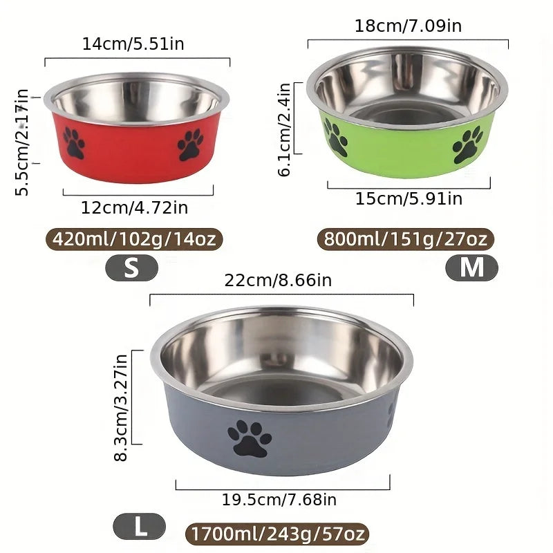 Comedouro de Inox Antiderrapante para Cães e Gatos