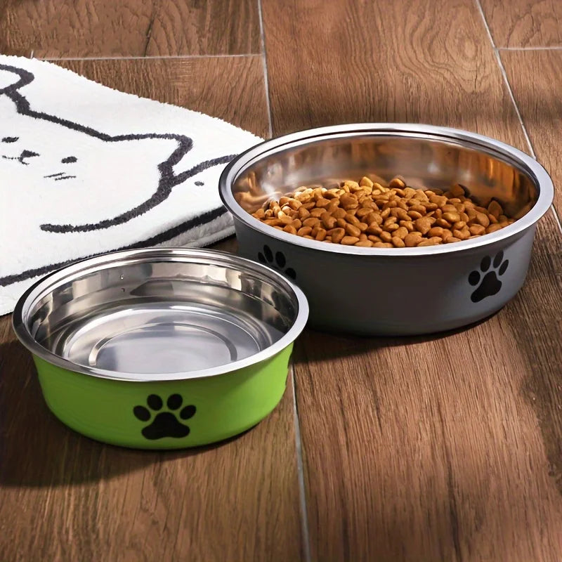 Comedouro de Inox Antiderrapante para Cães e Gatos