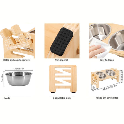 Comedouro Elevado com Tigelas de Inox