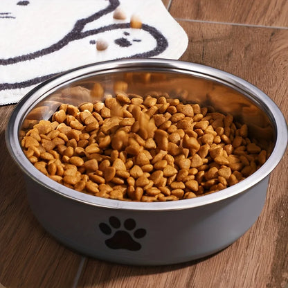 Comedouro de Inox Antiderrapante para Cães e Gatos