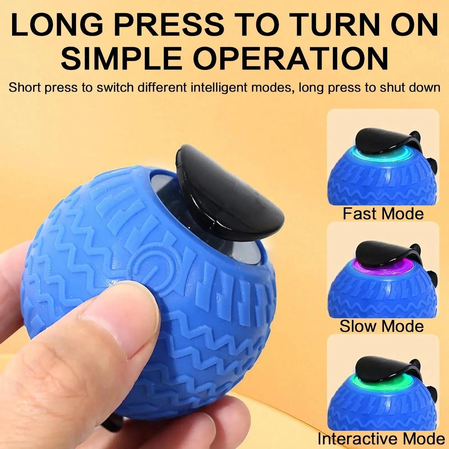 Automatic Rotating Smart LED Interactive Cat Teasing Ball Obstacle Avoidance Playful Pets Toy