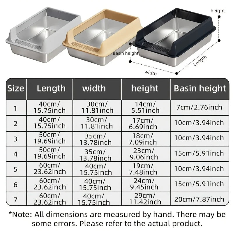 Caixa de Areia de Inox para Gatos