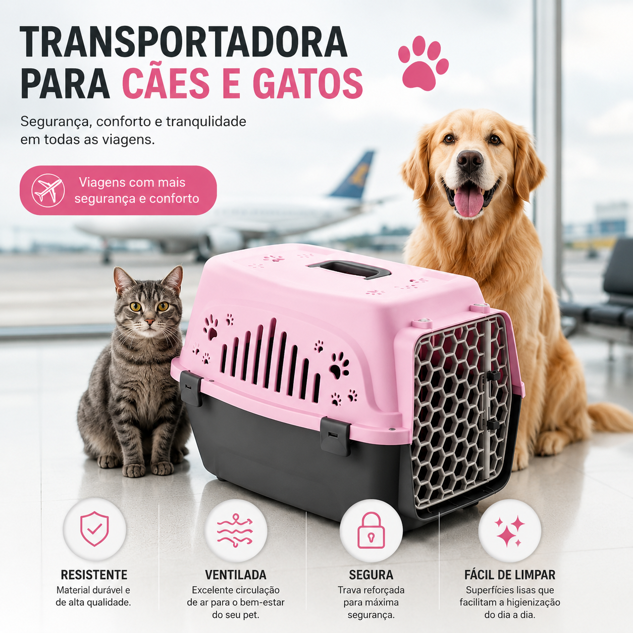 Caixa de Transporte para Cães e Gatos Premium