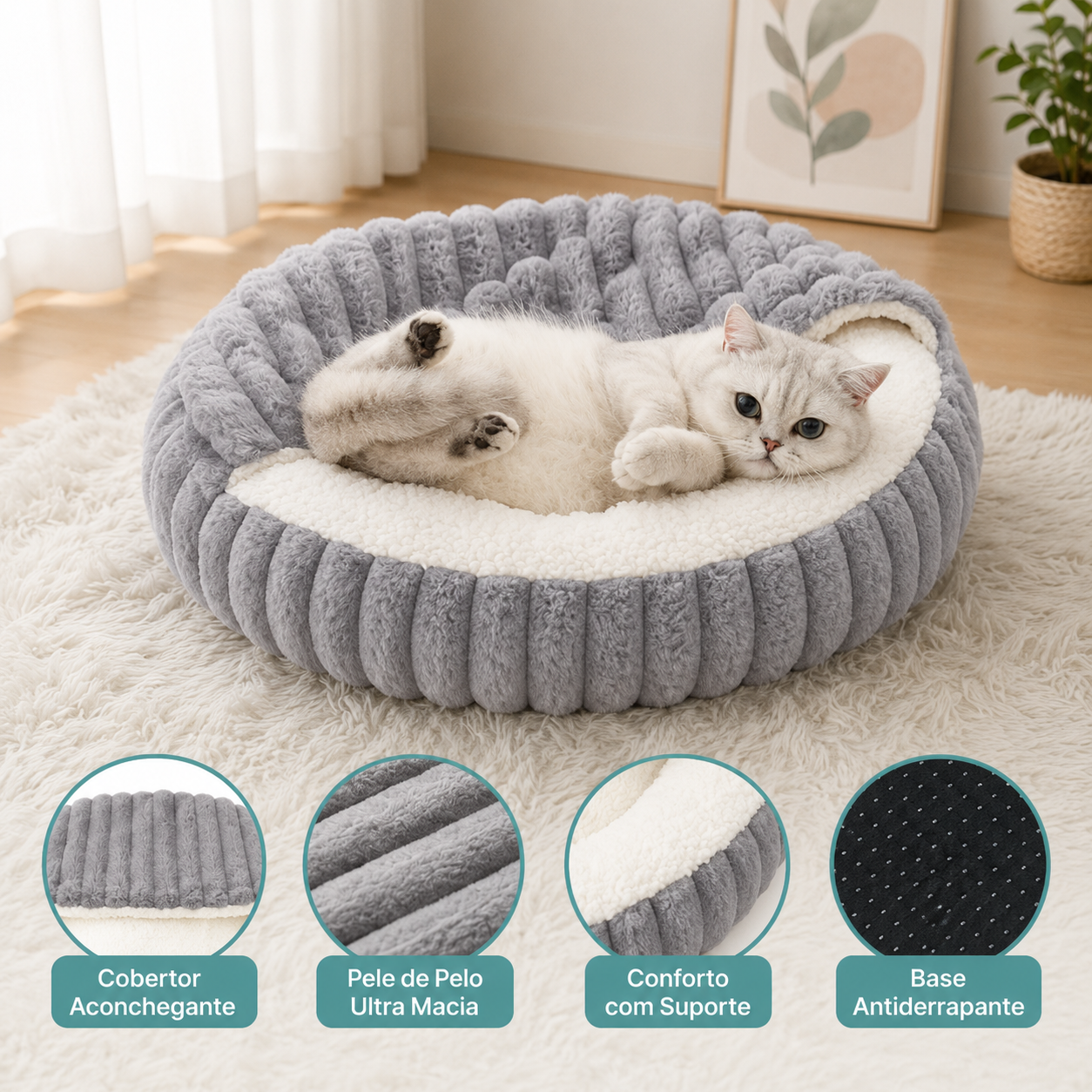Cama Toca Redonda para Cães e Gatos